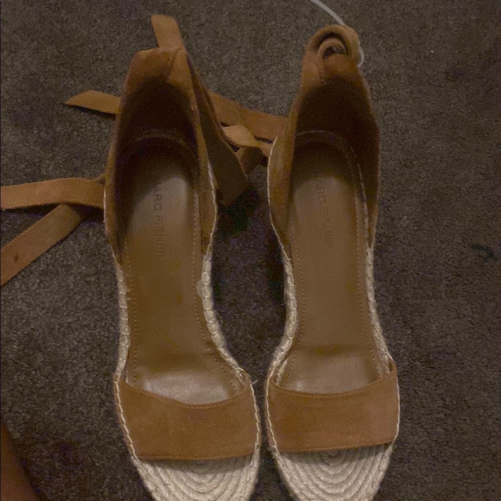 Marc Fisher Brown Espadrille Sandals with Strappy Design